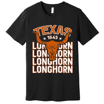 Texas 1845 Vintage Longhorn Western Premium T-Shirt