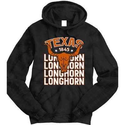 Texas 1845 Vintage Longhorn Western Tie Dye Hoodie