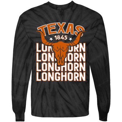 Texas 1845 Vintage Longhorn Western Tie-Dye Long Sleeve Shirt