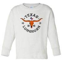 Texas 1845 Vintage Longhorn Cowboy And Rodeo Fan Toddler Long Sleeve Shirt