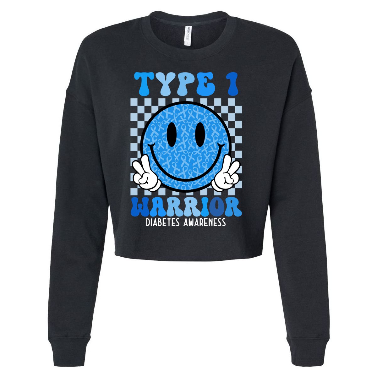 Type 1 Warrior Diabetes Awareness Cropped Pullover Crew
