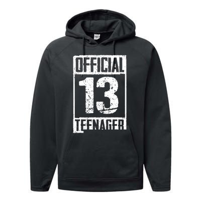 Teenager 13 Years Old Gifts 13th Birthday Boy Girl Performance Fleece Hoodie