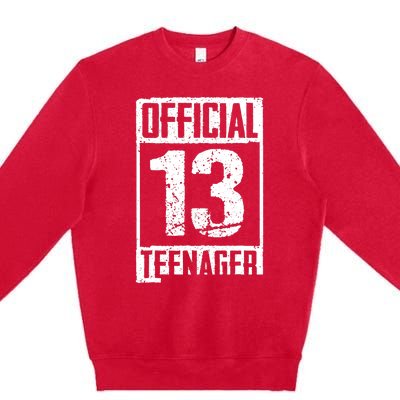 Teenager 13 Years Old Gifts 13th Birthday Boy Girl Premium Crewneck Sweatshirt