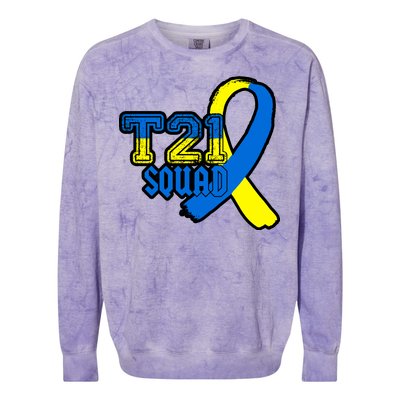 T21 Squad Down Syndrome Awareness Colorblast Crewneck Sweatshirt