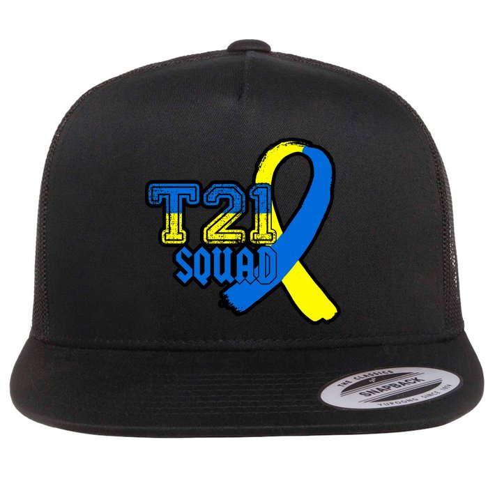 T21 Squad Down Syndrome Awareness Flat Bill Trucker Hat