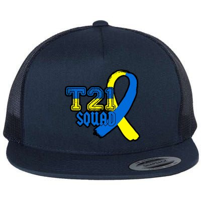 T21 Squad Down Syndrome Awareness Flat Bill Trucker Hat