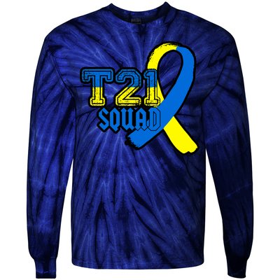 T21 Squad Down Syndrome Awareness Tie-Dye Long Sleeve Shirt