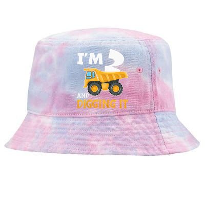 Two 2yr 2th Birthday Construction 2 Years Old Tie-Dyed Bucket Hat