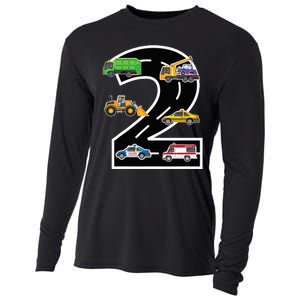 Two 2yr 2nd Birthday 2 Years Old 2nd Birthday Decoration Cooling Performance Long Sleeve Crew