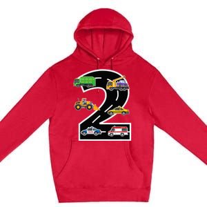 Two 2yr 2nd Birthday 2 Years Old 2nd Birthday Decoration Premium Pullover Hoodie