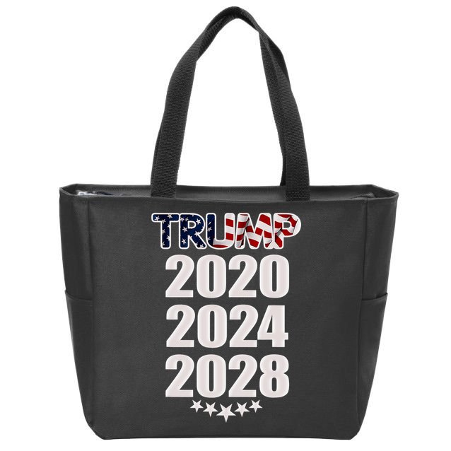 Trump 2020 2024 2028 Trump 4ever Vote Wisely Zip Tote Bag