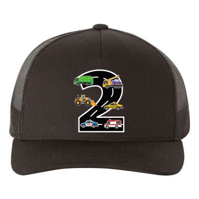 Two 2yr 2nd Birthday 2 Years Old 2nd Birthday Decoration Yupoong Adult 5-Panel Trucker Hat