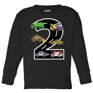 Two 2yr 2nd Birthday Boy 2 Years Old 2nd Birthday Decoration Toddler Long Sleeve Shirt