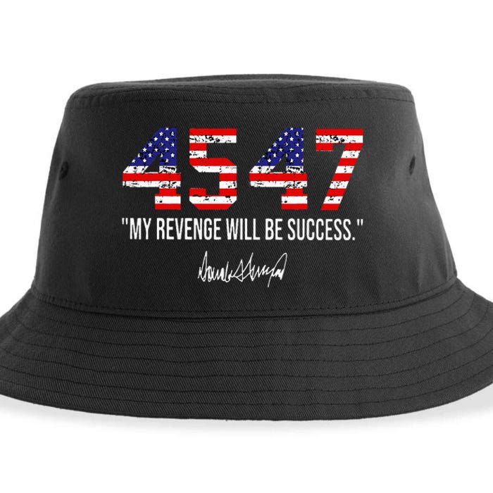 Trump 2024 45 47 Vintage American Flag Retro 4547 Trump 2024 Sustainable Bucket Hat