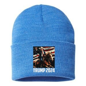 Trump 2024 45 47 My Revenge Will Be Success American Flag Sustainable Knit Beanie