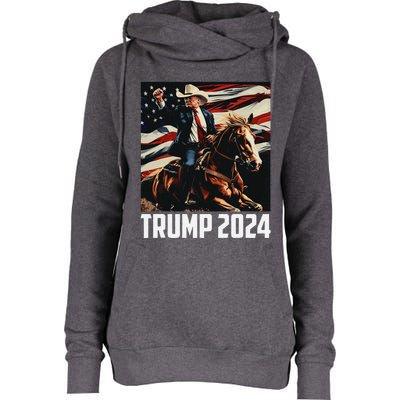 Trump 2024 45 47 My Revenge Will Be Success American Flag Womens Funnel Neck Pullover Hood