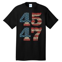 Trump 2024 45 Squared Second Term Usa Vintage Tall T-Shirt