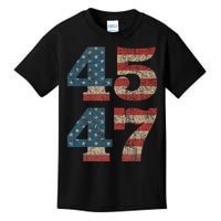 Trump 2024 45 Squared Second Term Usa Vintage Kids T-Shirt