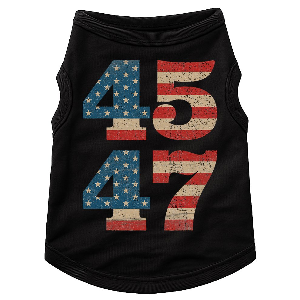 Trump 2024 45 47 Vintage American Flag Retro 4547 Trump 2024 Doggie Tank