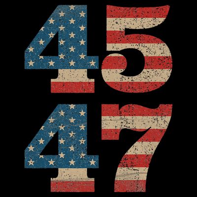 Trump 2024 45 47 Vintage American Flag Retro 4547 Trump 2024 T-Shirt