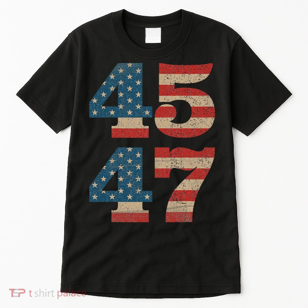 Trump 2024 45 47 Vintage American Flag Retro 4547 Trump 2024 Tall T-Shirt