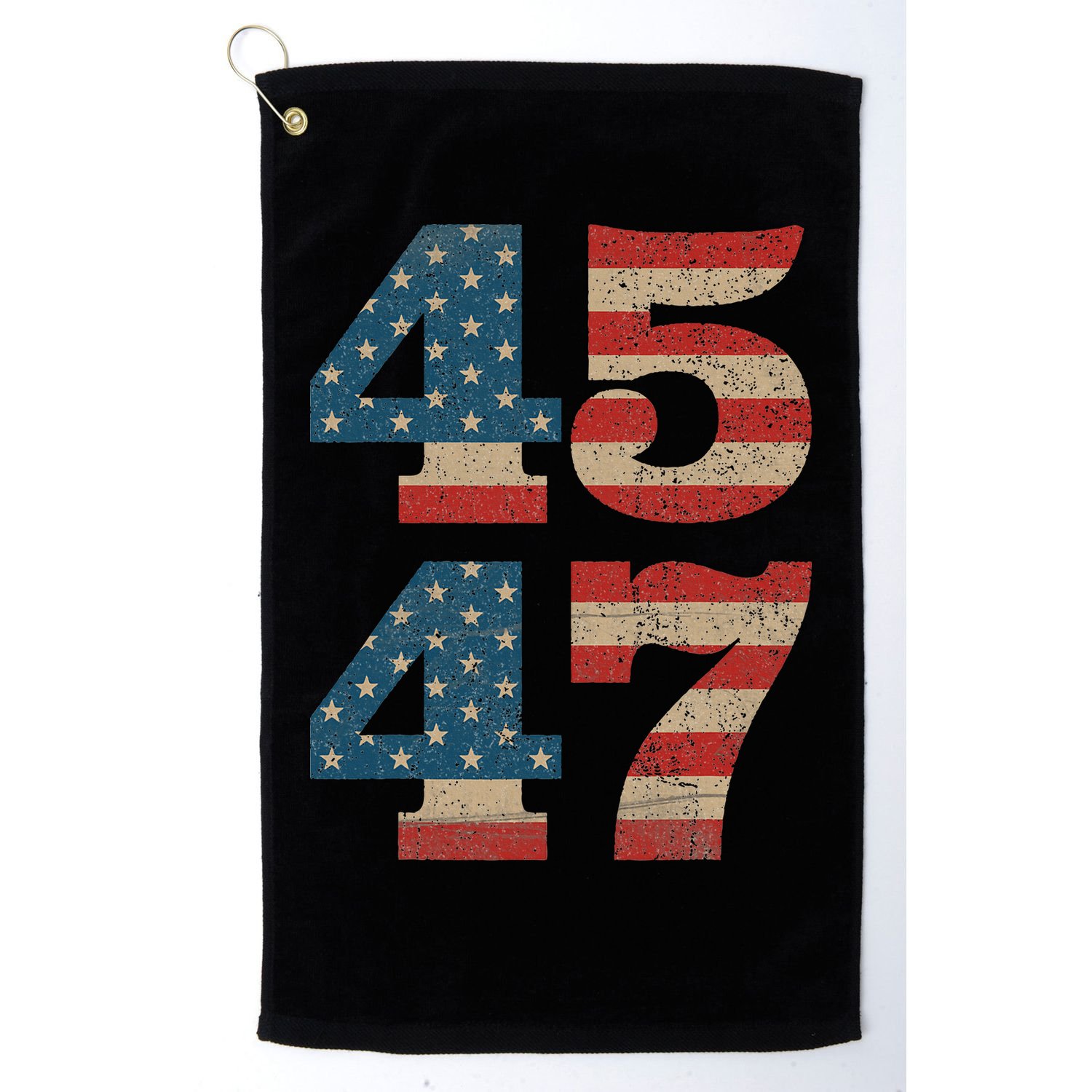 Trump 2024 45 47 Vintage American Flag Retro 4547 Trump 2024 Golf Towel