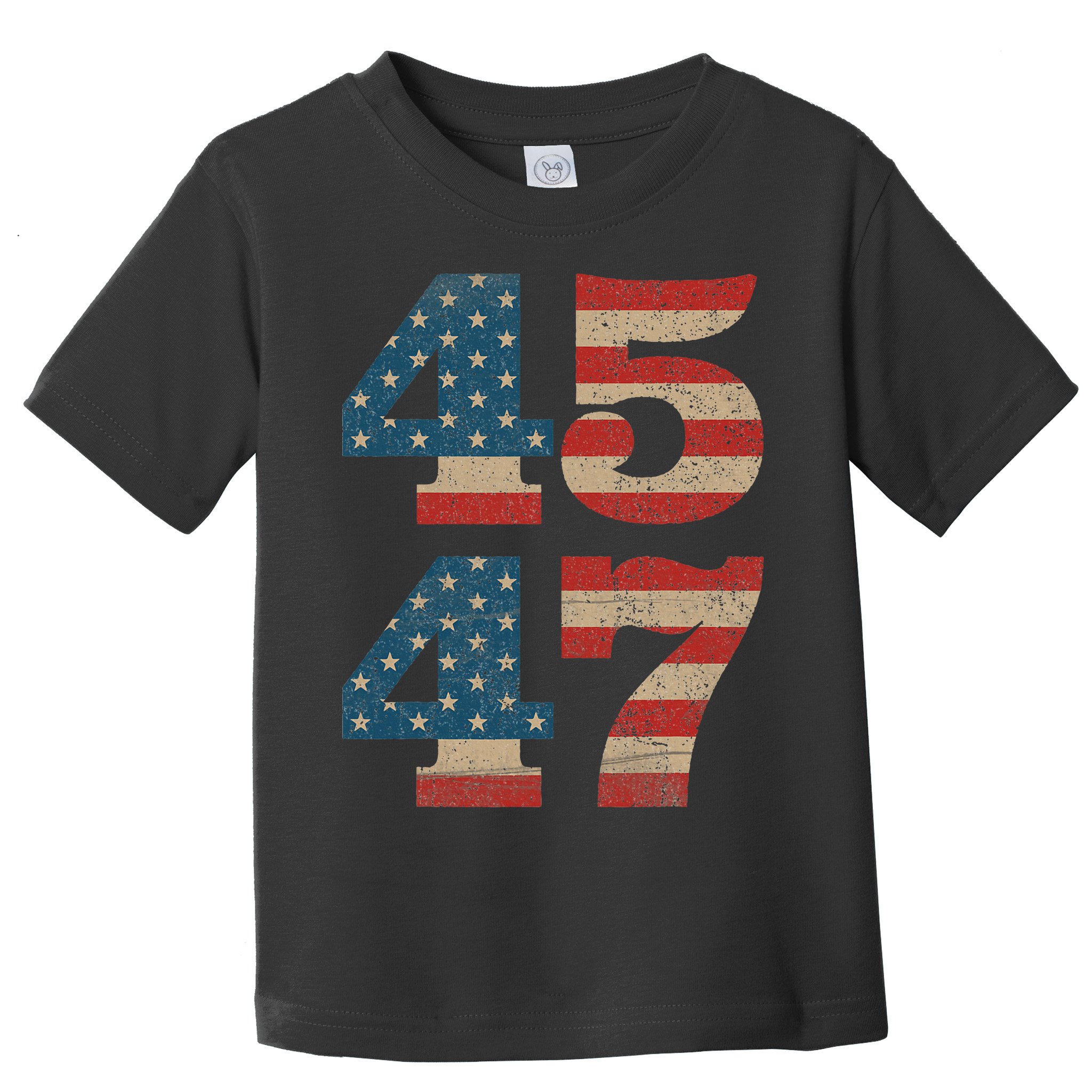 Trump 2024 45 47 Vintage American Flag Retro 4547 Trump 2024 Toddler T-Shirt