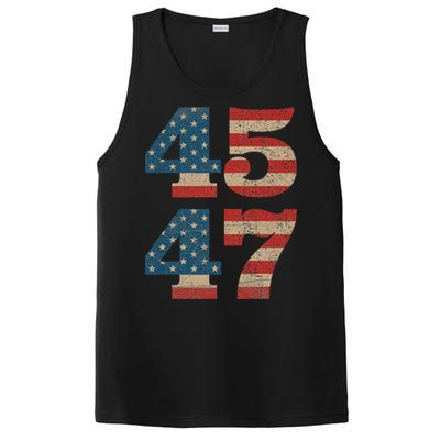 Trump 2024 45 47 Vintage American Flag Retro 4547 Trump 2024 PosiCharge Competitor Tank