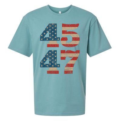 Trump 2024 45 47 Vintage American Flag Retro 4547 Trump 2024 Sueded Cloud Jersey T-Shirt