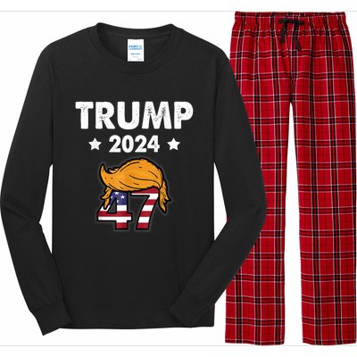 TRUMP 2024 47th President And Hair Long Sleeve Pajama Set