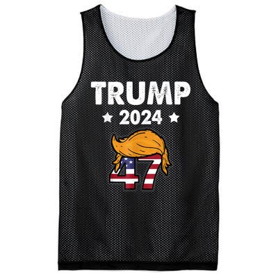 TRUMP 2024 47th President And Hair Mesh Reversible Basketball Jersey Tank