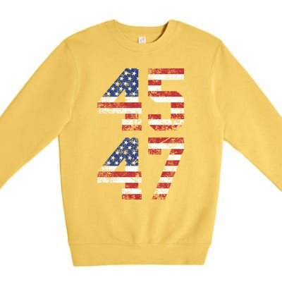 Trump 2024 45 47 Vintage Usa 45 47 Trump 2024 Premium Crewneck Sweatshirt