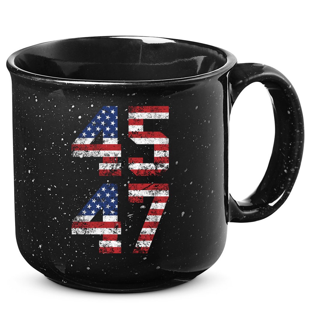 Trump 2024 45 47 Vintage Usa 45 47 Trump 2024 15oz Campfire Ceramic Mug