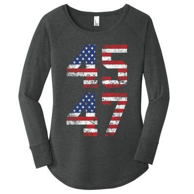 Trump 2024 45 47 Vintage Usa 45 47 Trump 2024 Women's Perfect Tri Tunic Long Sleeve Shirt