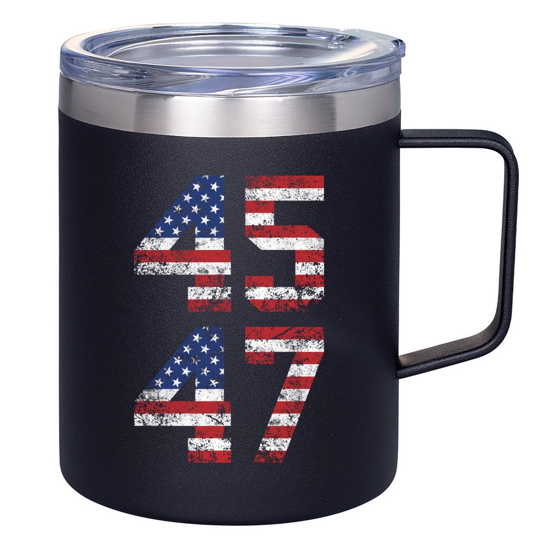 Trump 2024 45 47 Vintage Usa 45 47 Trump 2024 12oz Stainless Steel Coffee Mug