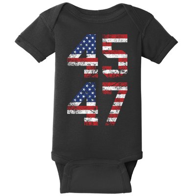 Trump 2024 45 47 Vintage Usa 45 47 Trump 2024 Baby Bodysuit