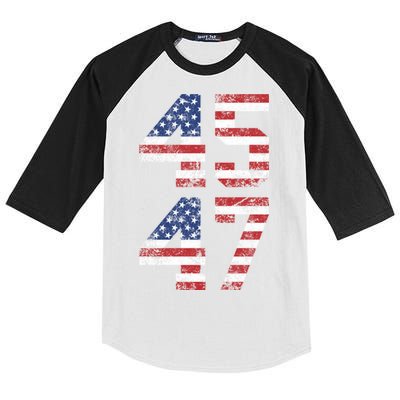 Trump 2024 45 47 Vintage Usa 45 47 Trump 2024 Kids Colorblock Raglan Jersey
