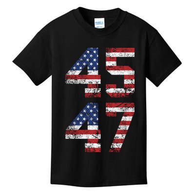 Trump 2024 45 47 Vintage Usa 45 47 Trump 2024 Kids T-Shirt