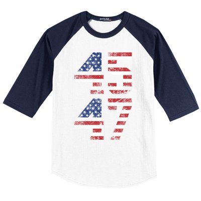 Trump 2024 45 47 Vintage Usa 45 47 Trump 2024 Baseball Sleeve Shirt