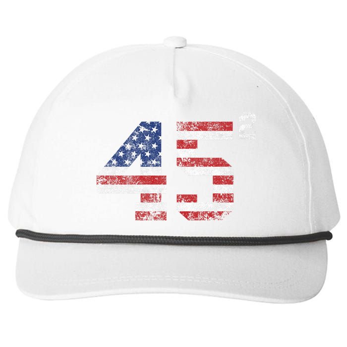 Trump 2024 45 Squared Second Term Usa Vintage Snapback Five-Panel Rope Hat