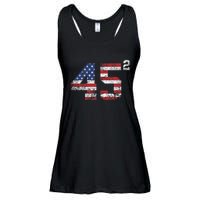 Trump 2024 45 Squared Second Term Usa Vintage Ladies Essential Flowy Tank