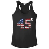 Trump 2024 45 Squared Second Term Usa Vintage Ladies PosiCharge Competitor Racerback Tank