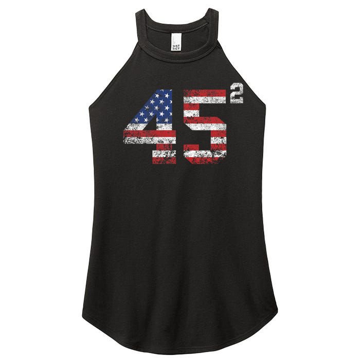 Trump 2024 45 Squared Second Term Usa Vintage Women's Perfect Tri Rocker Tank