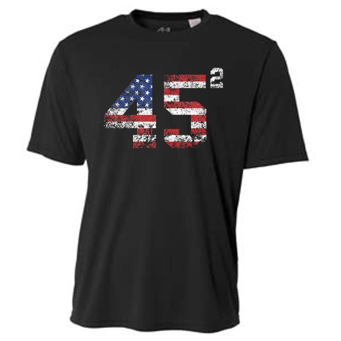 Trump 2024 45 Squared Second Term Usa Vintage Cooling Performance Crew T-Shirt