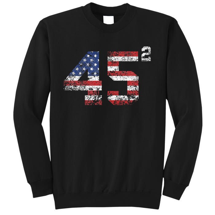 Trump 2024 45 Squared Second Term Usa Vintage Sweatshirt