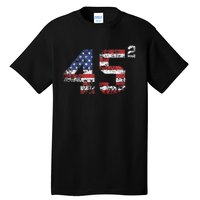 Trump 2024 45 Squared Second Term Usa Vintage Tall T-Shirt