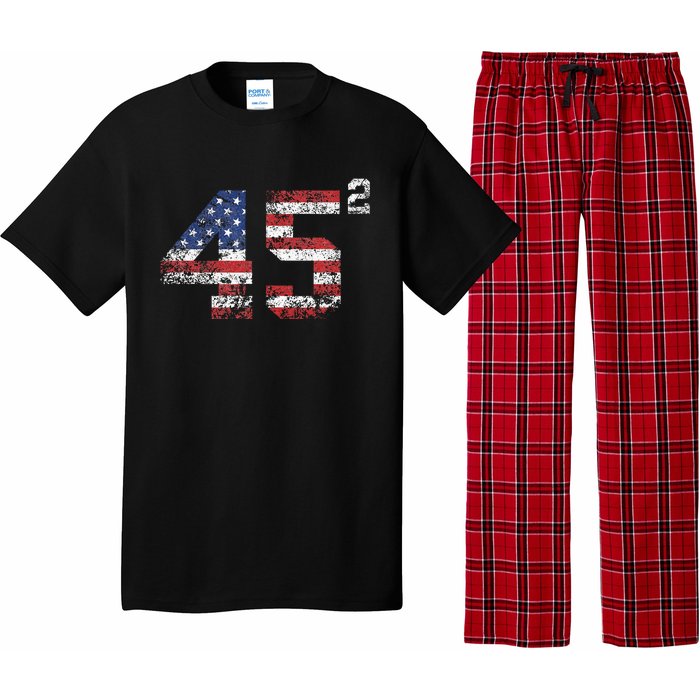 Trump 2024 45 Squared Second Term Usa Vintage Pajama Set