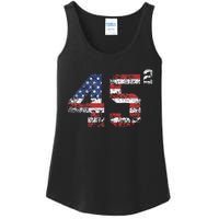 Trump 2024 45 Squared Second Term Usa Vintage Ladies Essential Tank