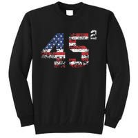 Trump 2024 45 Squared Second Term Usa Vintage Tall Sweatshirt