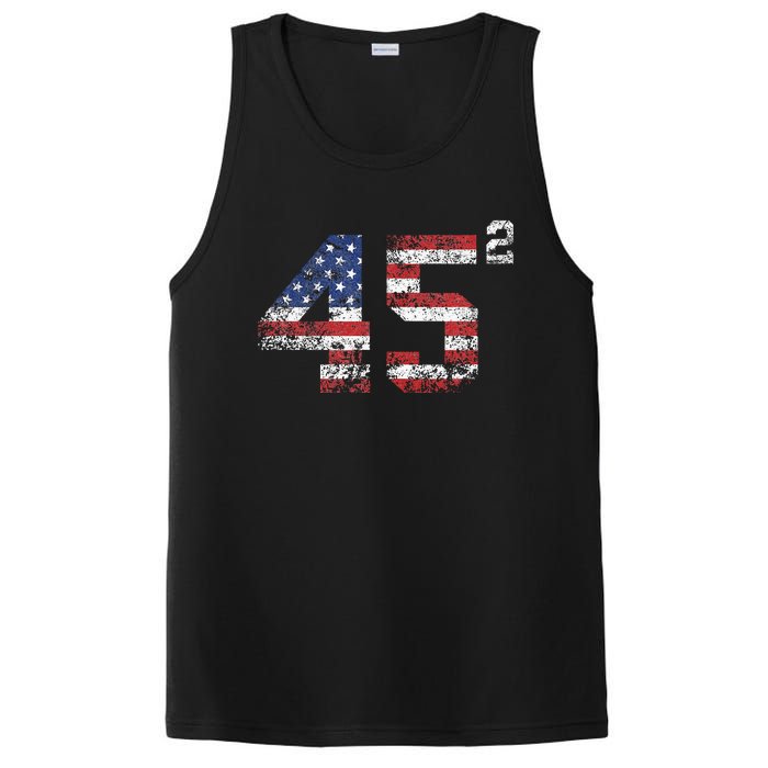 Trump 2024 45 Squared Second Term Usa Vintage PosiCharge Competitor Tank